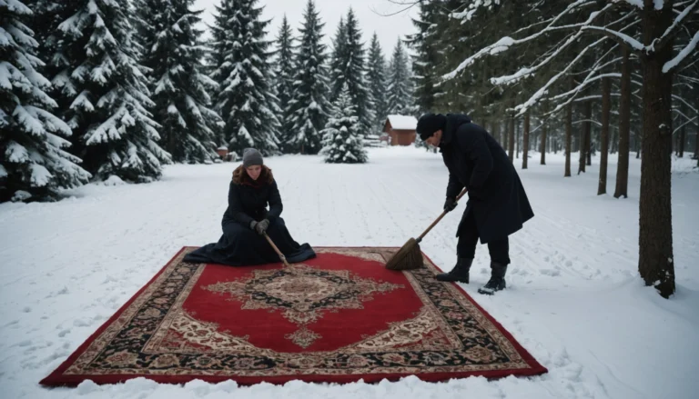 teppich im schnee reinigen